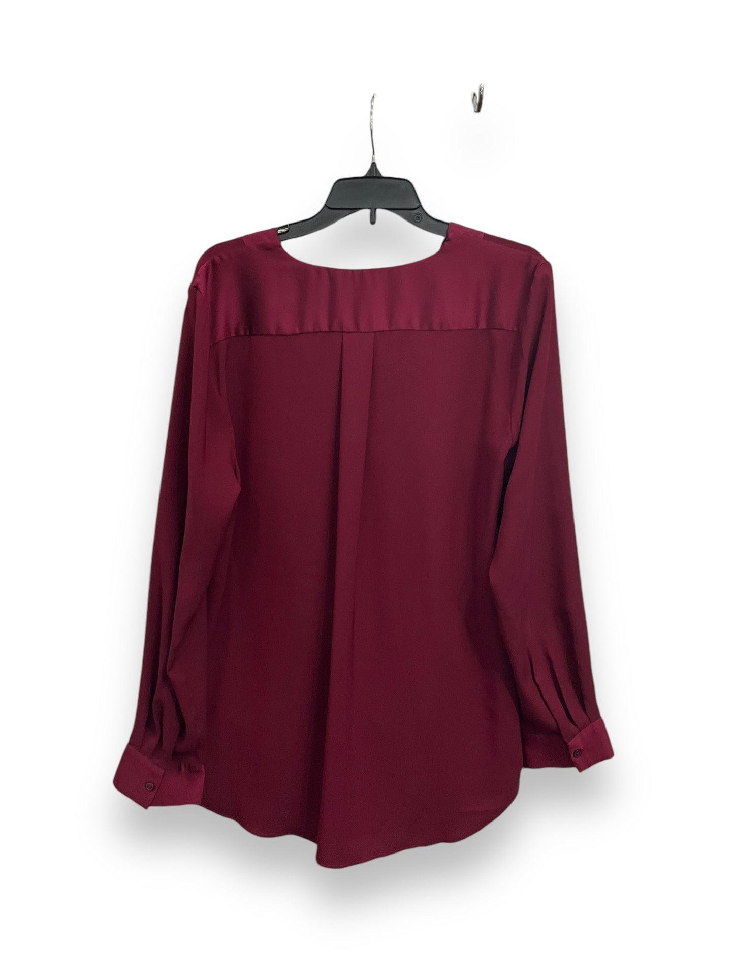 Blouse Long Sleeve By Ann Taylor In Red, Size: L