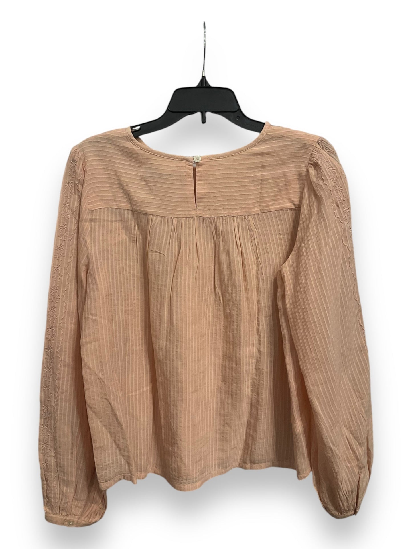 Blouse Long Sleeve By Loft In Peach, Size: S