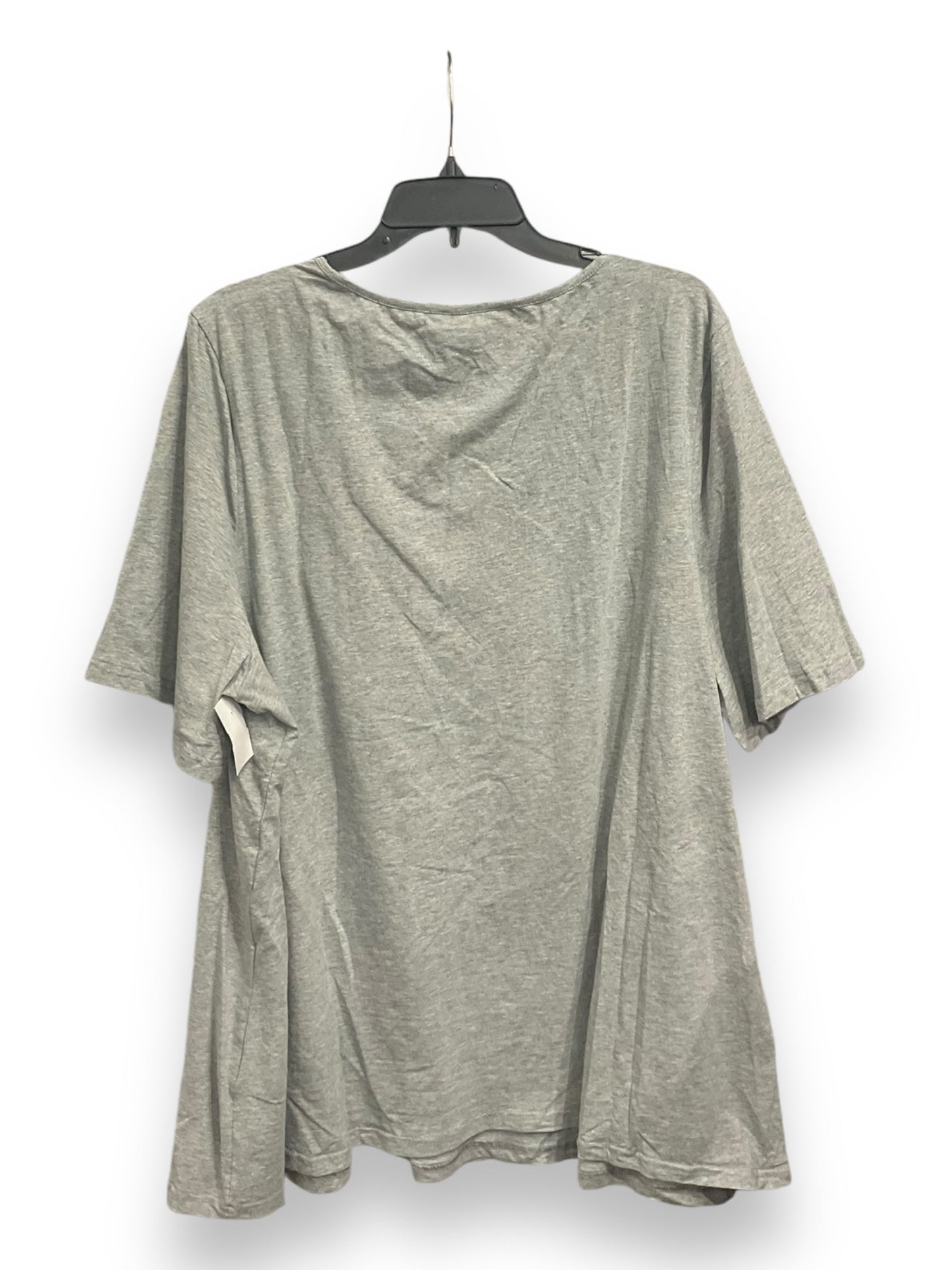 Top Short Sleeve Basic By Clothes Mentor In Grey, Size: 4x