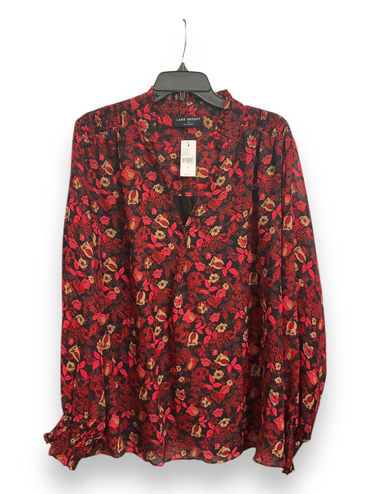 Blouse Long Sleeve By Lane Bryant In Floral Print, Size: 4x