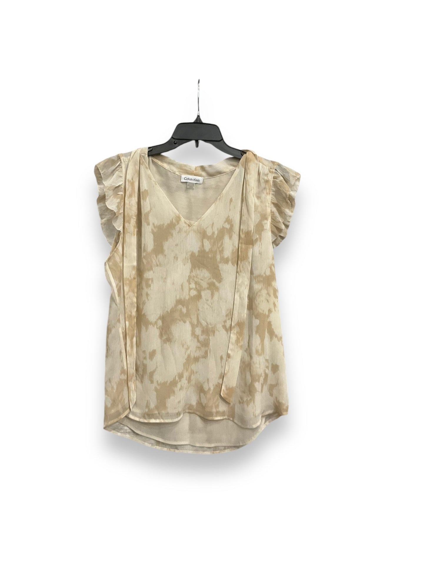 Top Sleeveless By Calvin Klein In Tan, Size: L