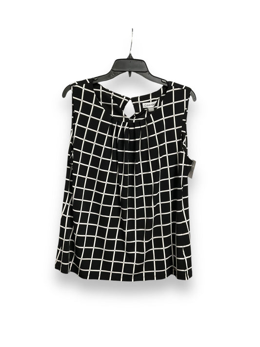 Top Sleeveless By Calvin Klein In Plaid Pattern, Size: Xl