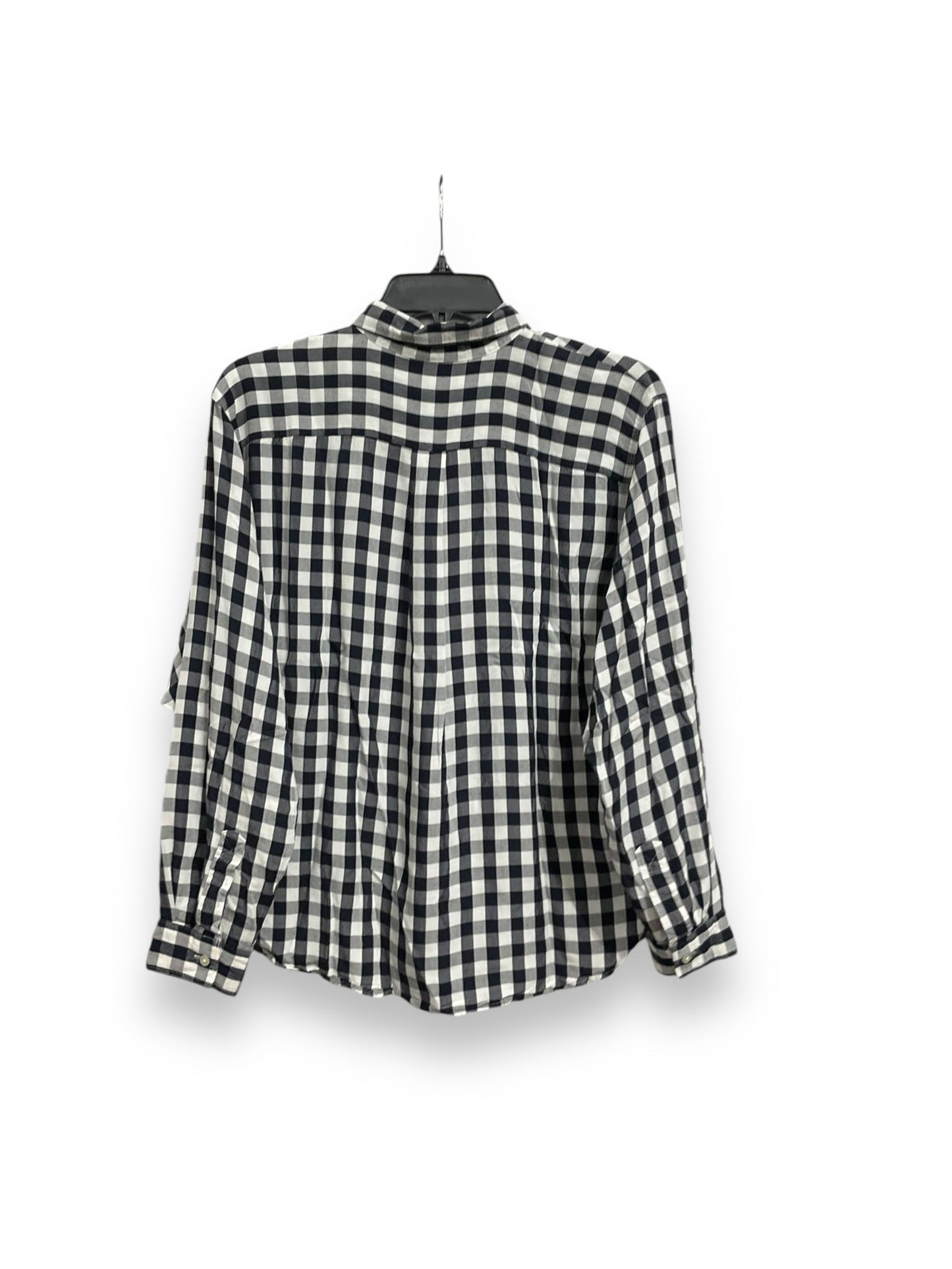 Top Long Sleeve By Loft In Plaid Pattern, Size: S