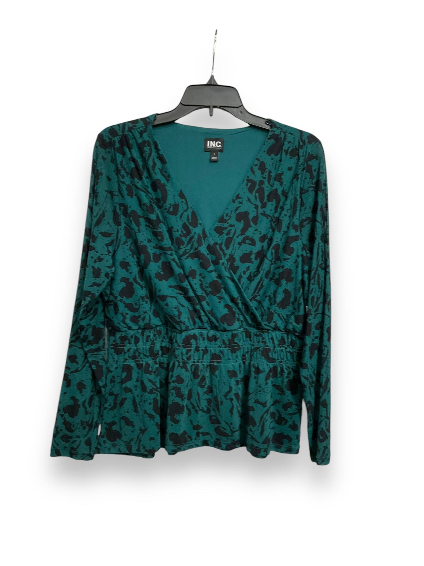 Top Long Sleeve By Inc In Green, Size: L