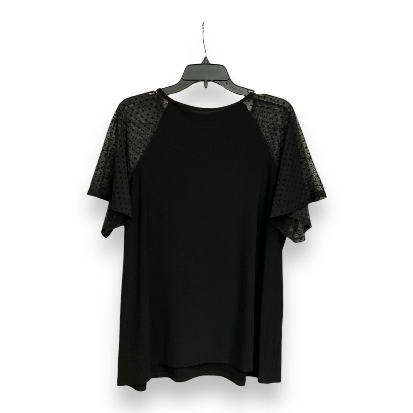 Top Short Sleeve By Anne Klein In Black, Size: 2x