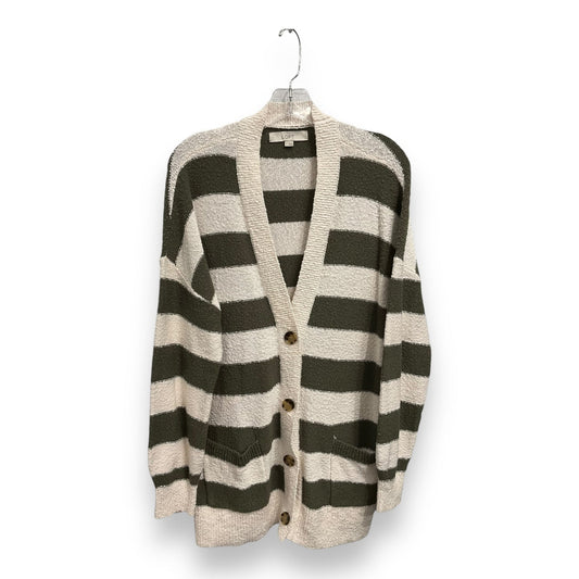 Cardigan By Loft In Striped Pattern, Size: L