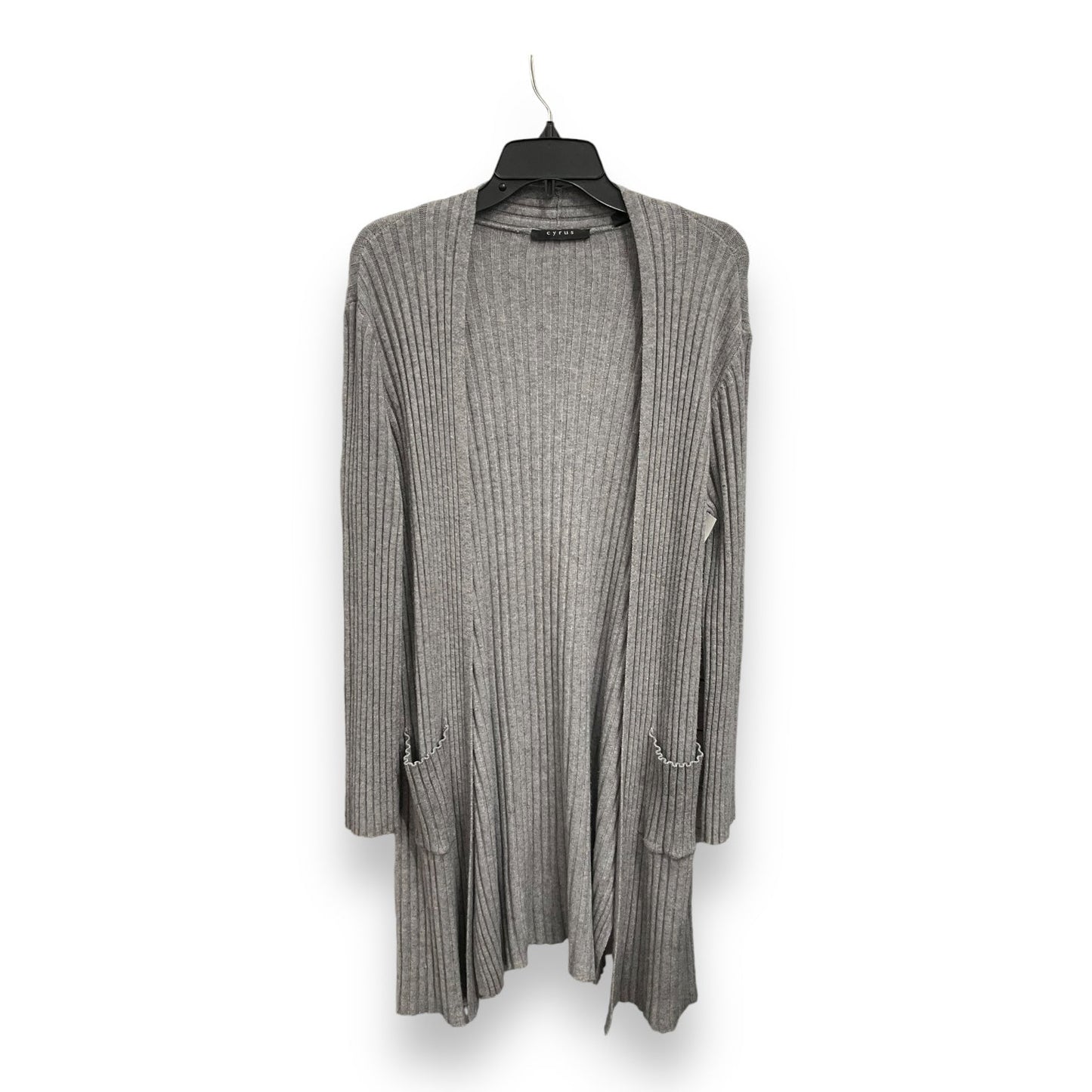 Cardigan By Cyrus Knits In Grey, Size: L