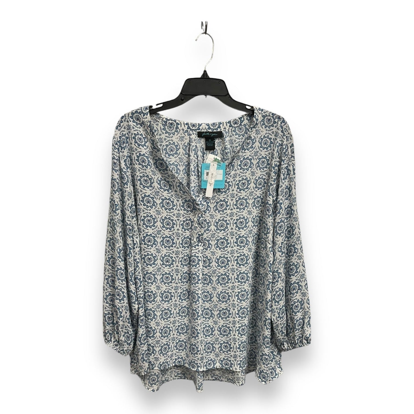 Blouse Long Sleeve By Clothes Mentor In Floral Print, Size: 2x