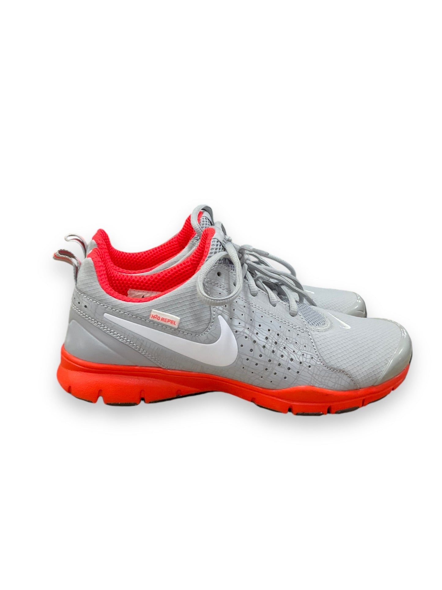 Shoes Athletic By Nike In Grey & Orange, Size: 9