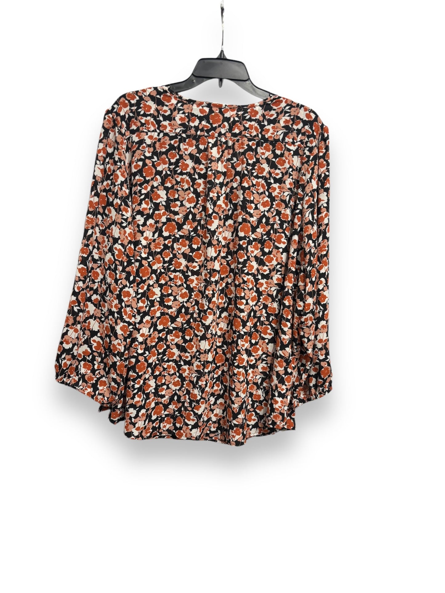 Blouse Long Sleeve By Fun 2 Fun In Floral Print, Size: 3x