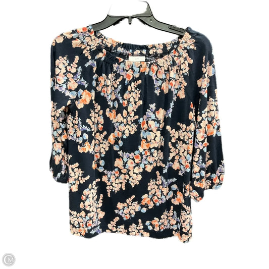 Top Long Sleeve By J. Jill In Floral Print, Size: Xs
