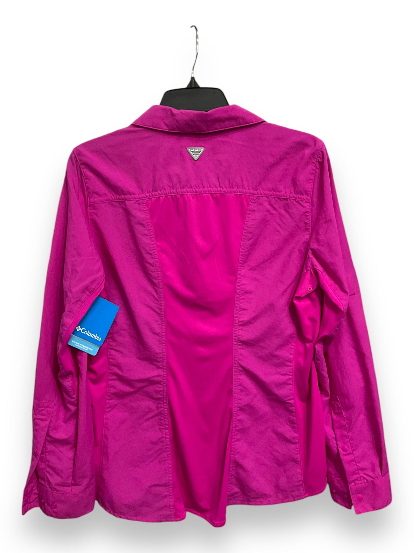 Athletic Top Long Sleeve Collar By Columbia In Pink, Size: M