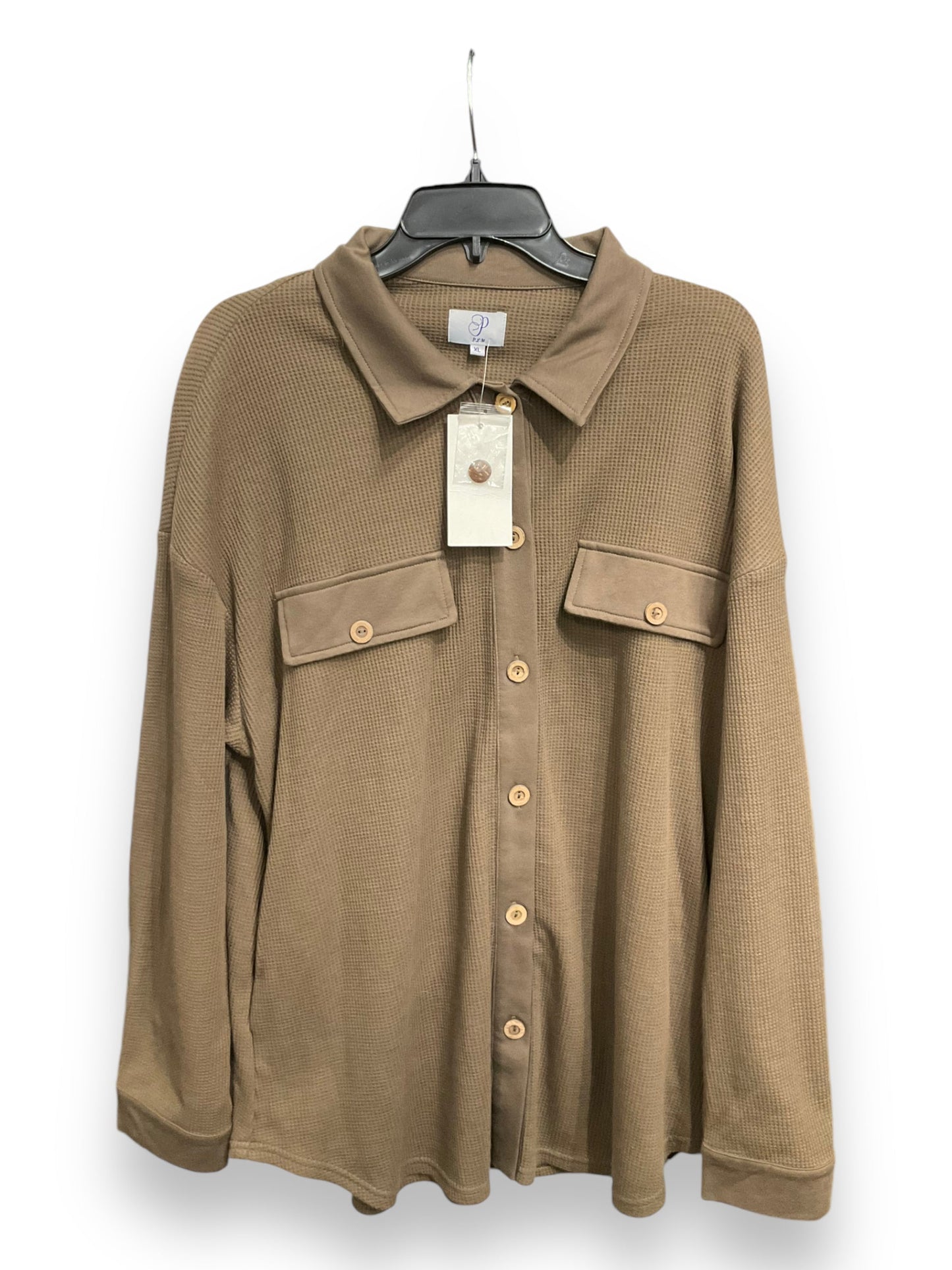 Top Long Sleeve By Clothes Mentor In Brown, Size: Xl