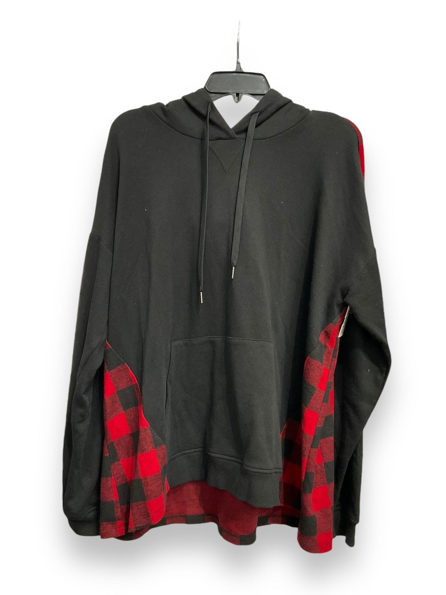 Sweatshirt Hoodie By Cato In Black & Red, Size: Xl