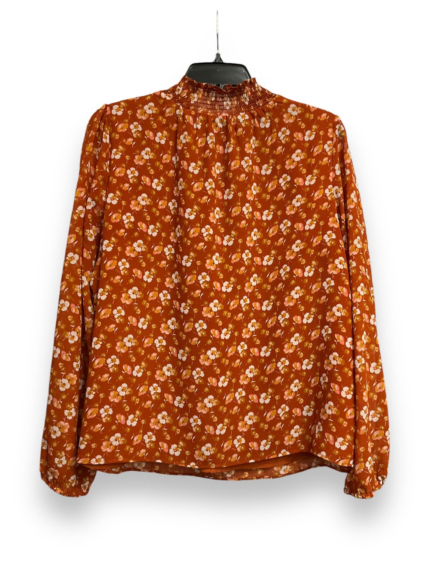 Blouse Long Sleeve By J. Crew In Floral Print, Size: M