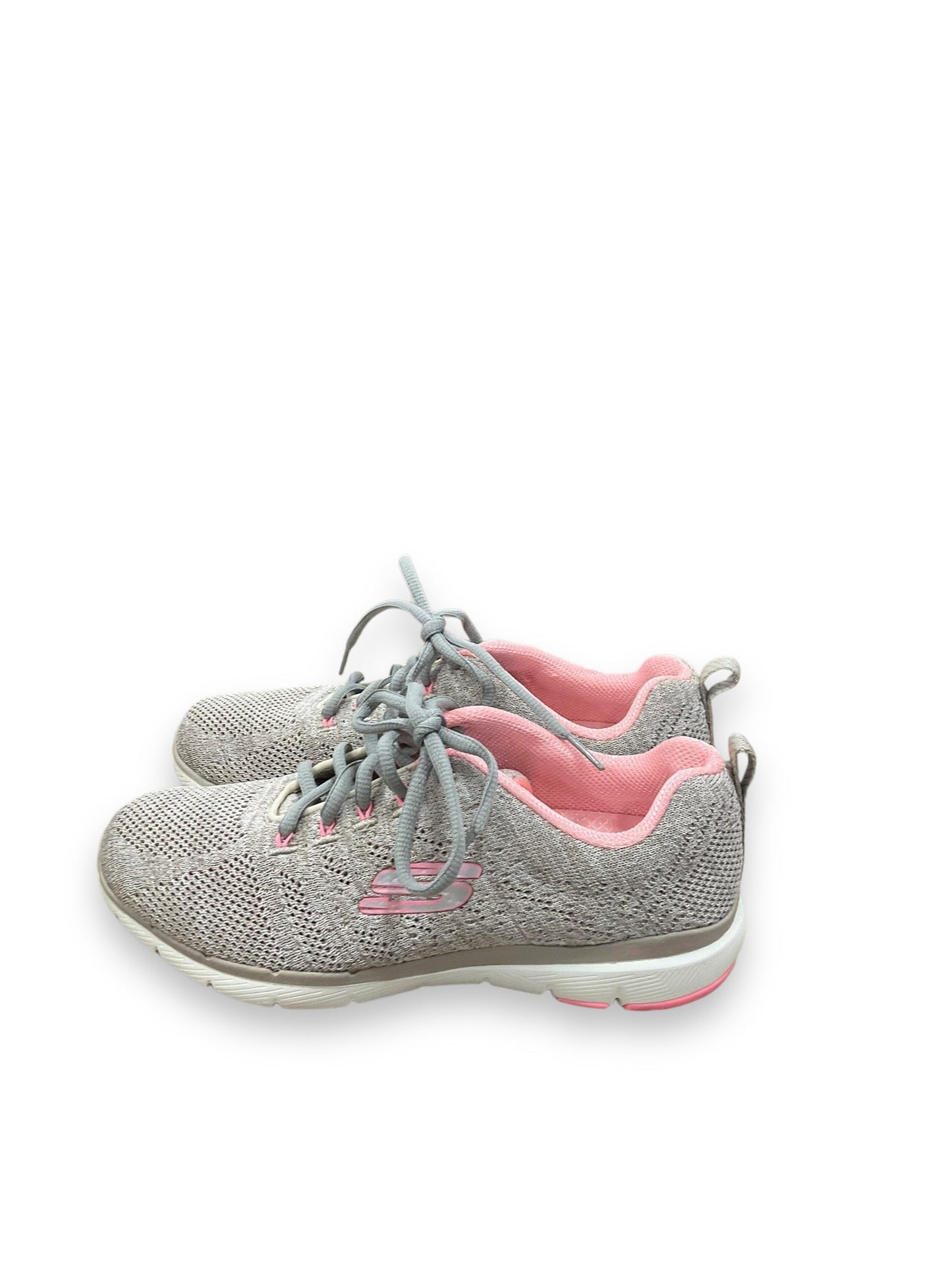 Shoes Athletic By Skechers In Grey & Pink, Size: 7.5