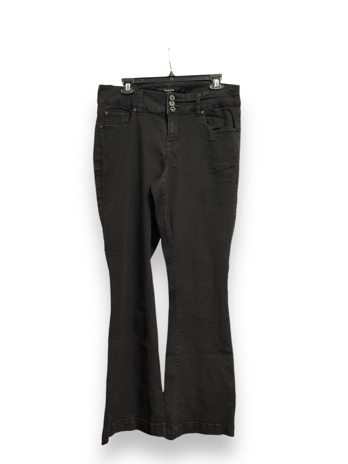 Jeans Flared By Torrid In Black Denim, Size: 14