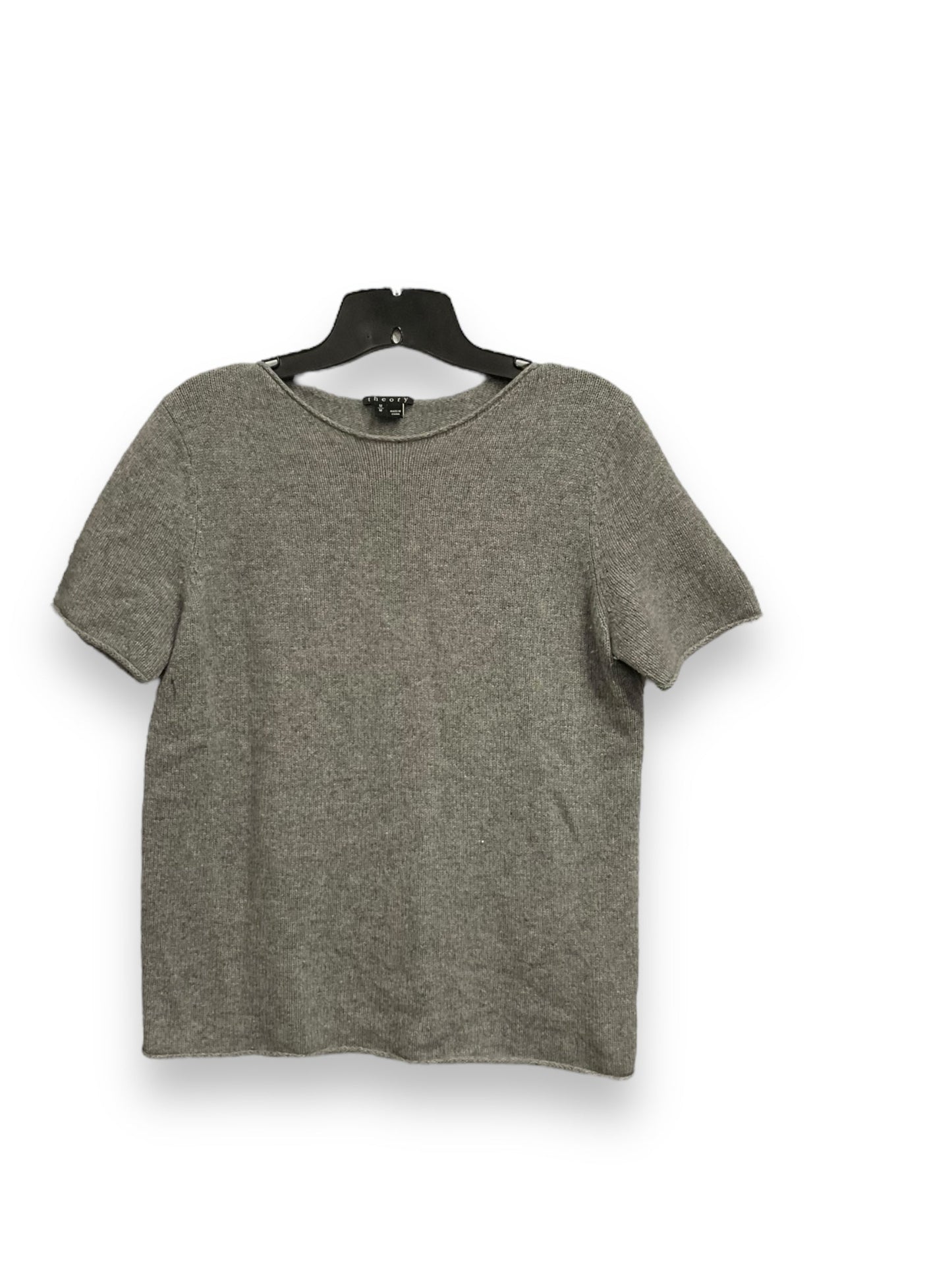 Sweater Short Sleeve By Theory In Grey, Size: M