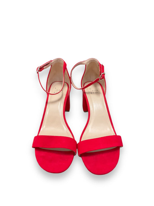 Shoes Heels Block By A New Day In Red, Size: 8.5