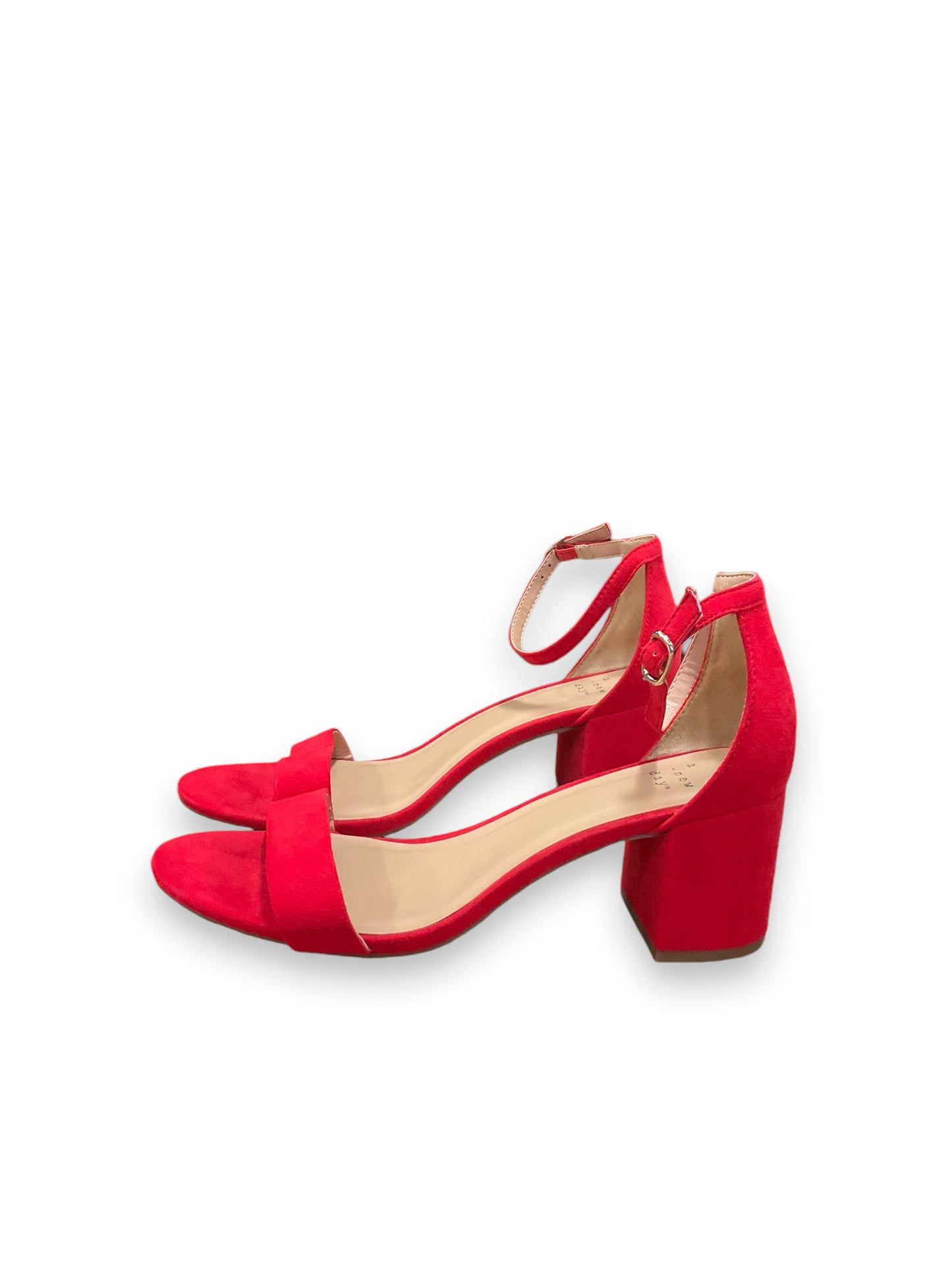 Shoes Heels Block By A New Day In Red, Size: 8.5