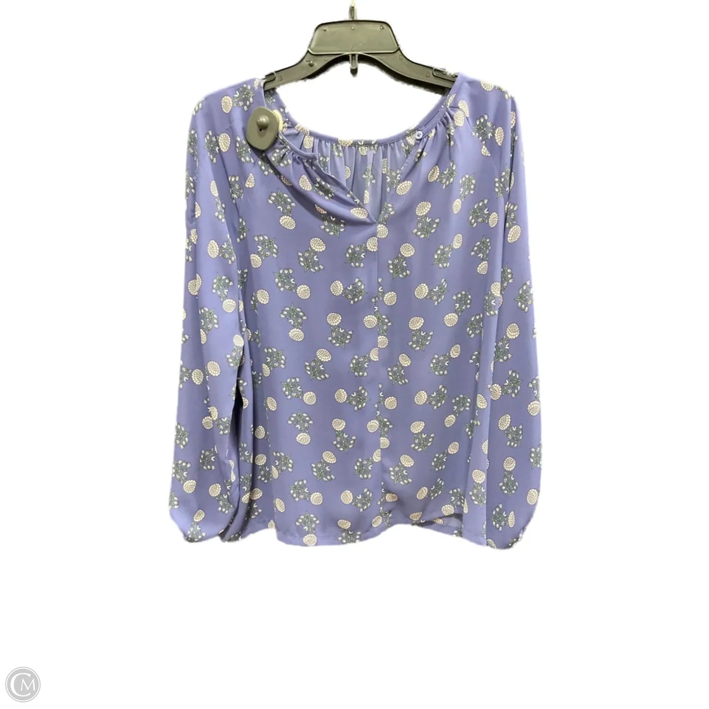 Blouse Long Sleeve By Loft In Floral Print, Size: L