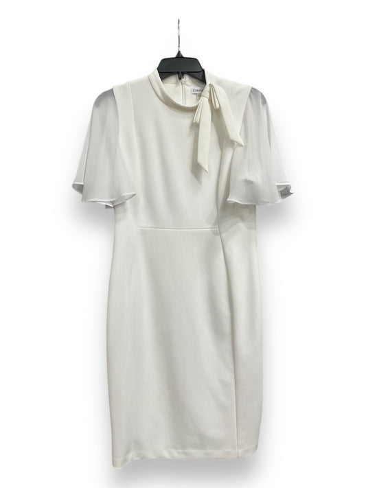 Dress Casual Midi By Calvin Klein In White, Size: 10