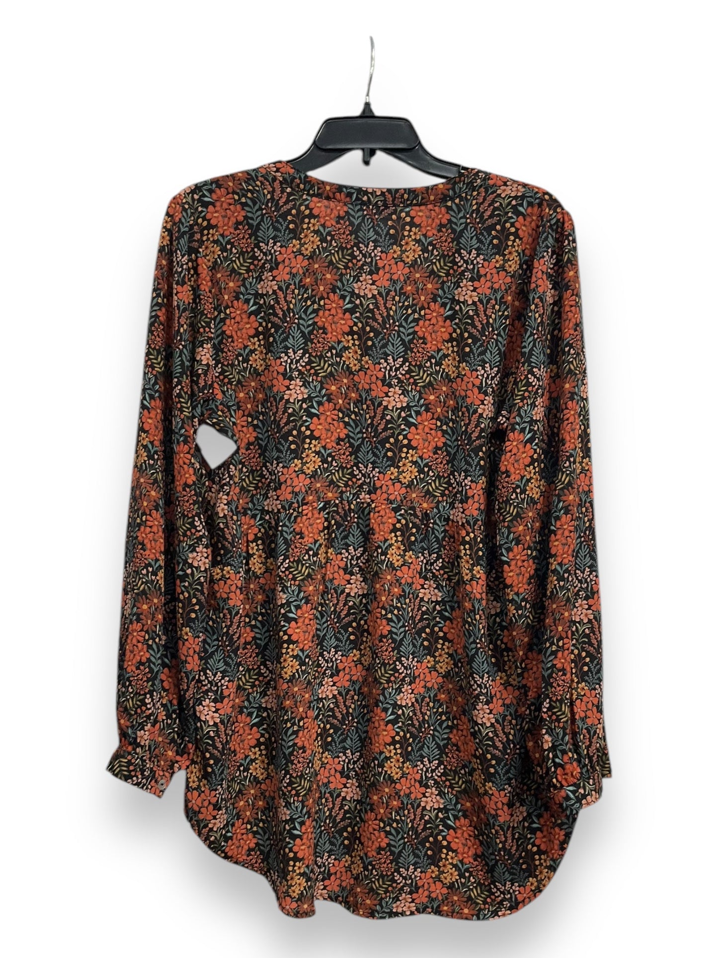 Blouse Long Sleeve By Dr2 In Floral Print, Size: L