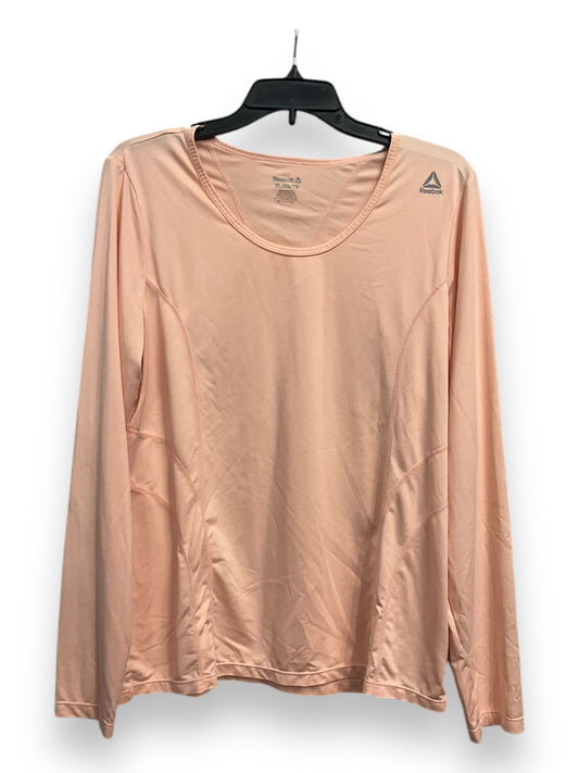 Athletic Top Long Sleeve Crewneck By Reebok In Peach, Size: Xl