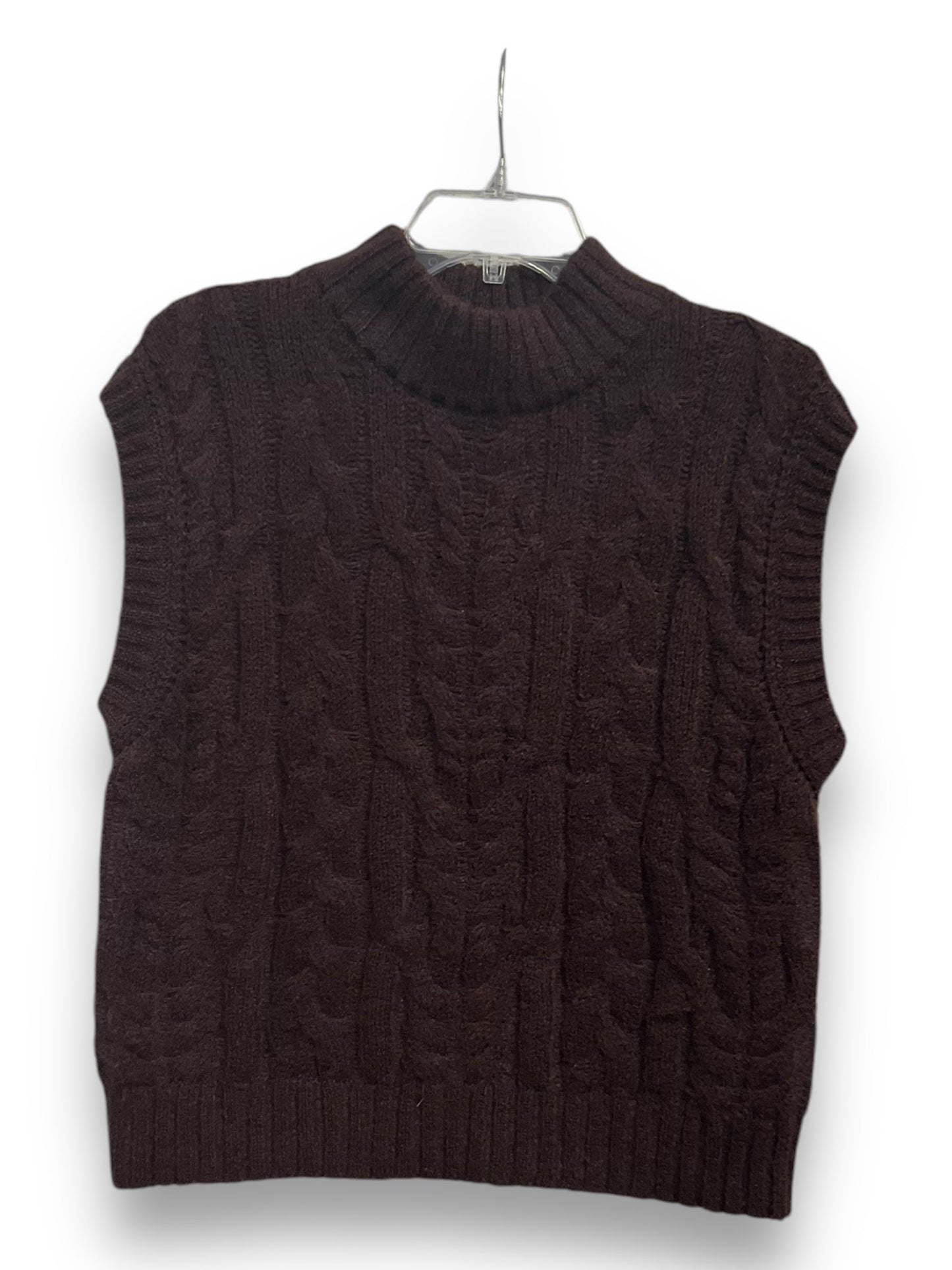 Sweater Short Sleeve By A New Day In Maroon, Size: M