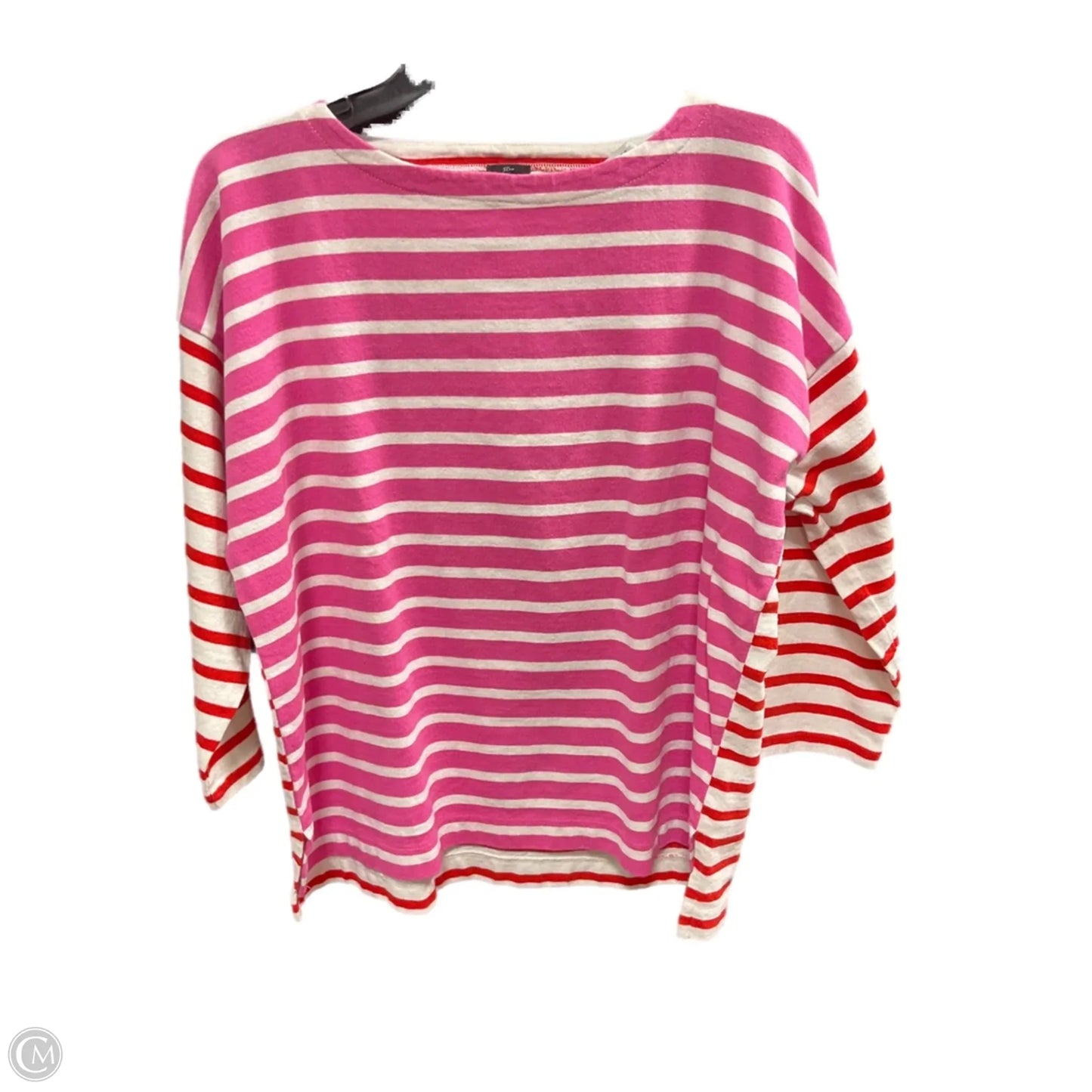 Top 3/4 Sleeve By J. Crew In Striped Pattern, Size: M