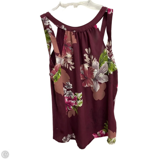 Top Sleeveless By Express In Floral Print, Size: S