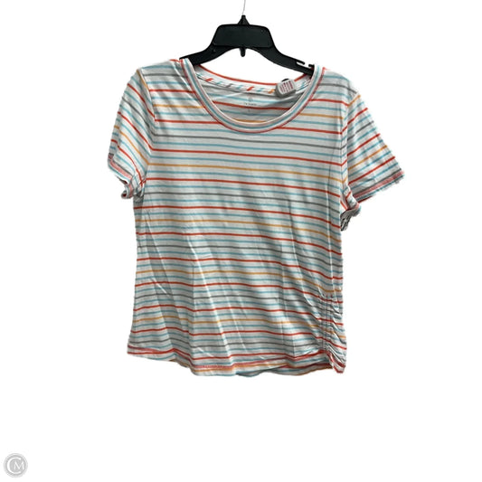 Top Short Sleeve Basic By Talbots In Striped Pattern, Size: L