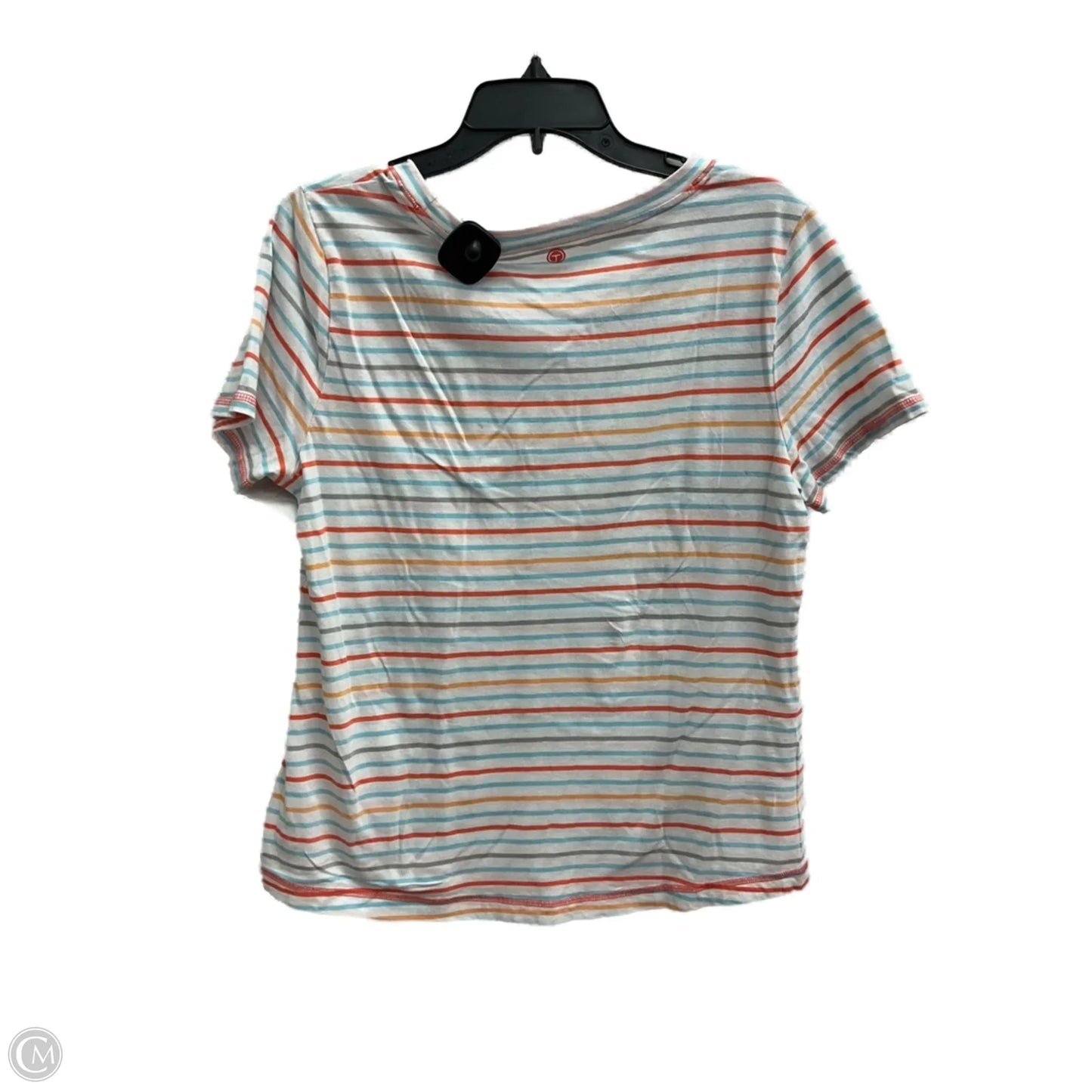 Top Short Sleeve Basic By Talbots In Striped Pattern, Size: L
