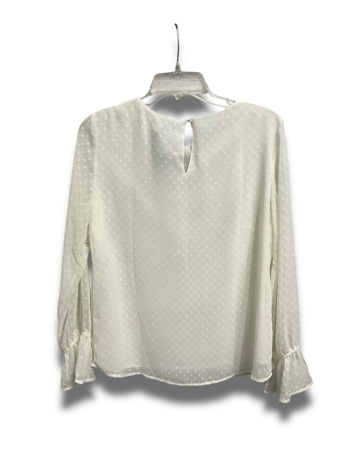 Top Long Sleeve By Banana Republic In White, Size: S