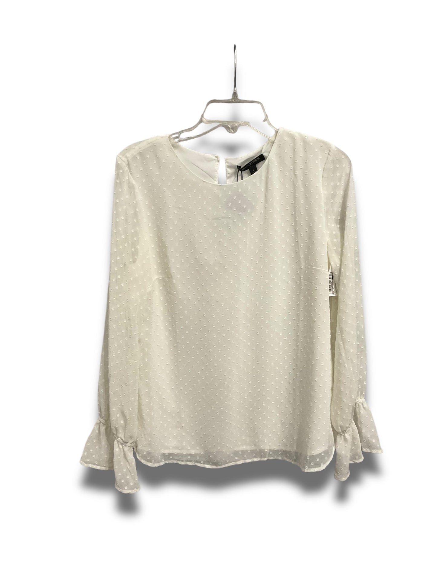 Top Long Sleeve By Banana Republic In White, Size: S