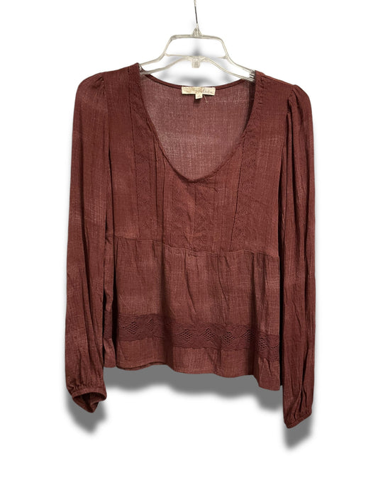 Blouse Long Sleeve By Rewind In Red, Size: S