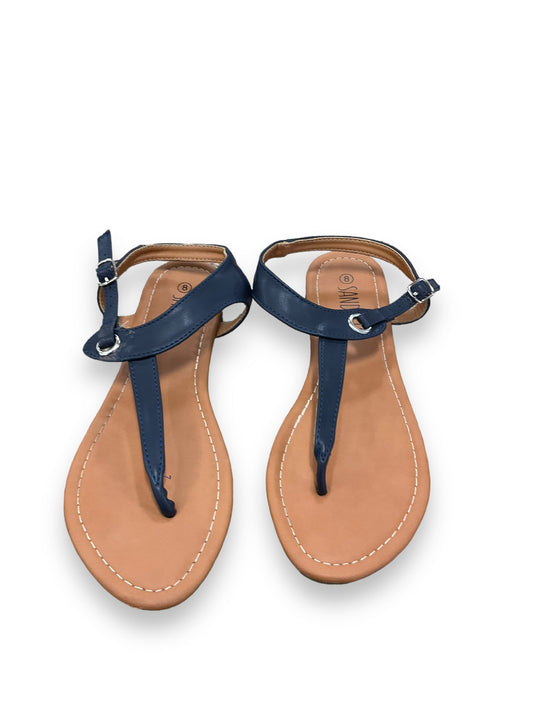 Blue & Brown Sandals Flats Clothes Mentor, Size 8