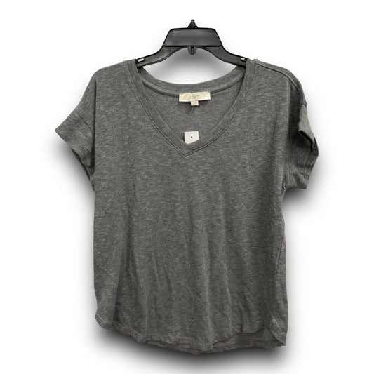 Grey Top Short Sleeve Basic Loft, Size S