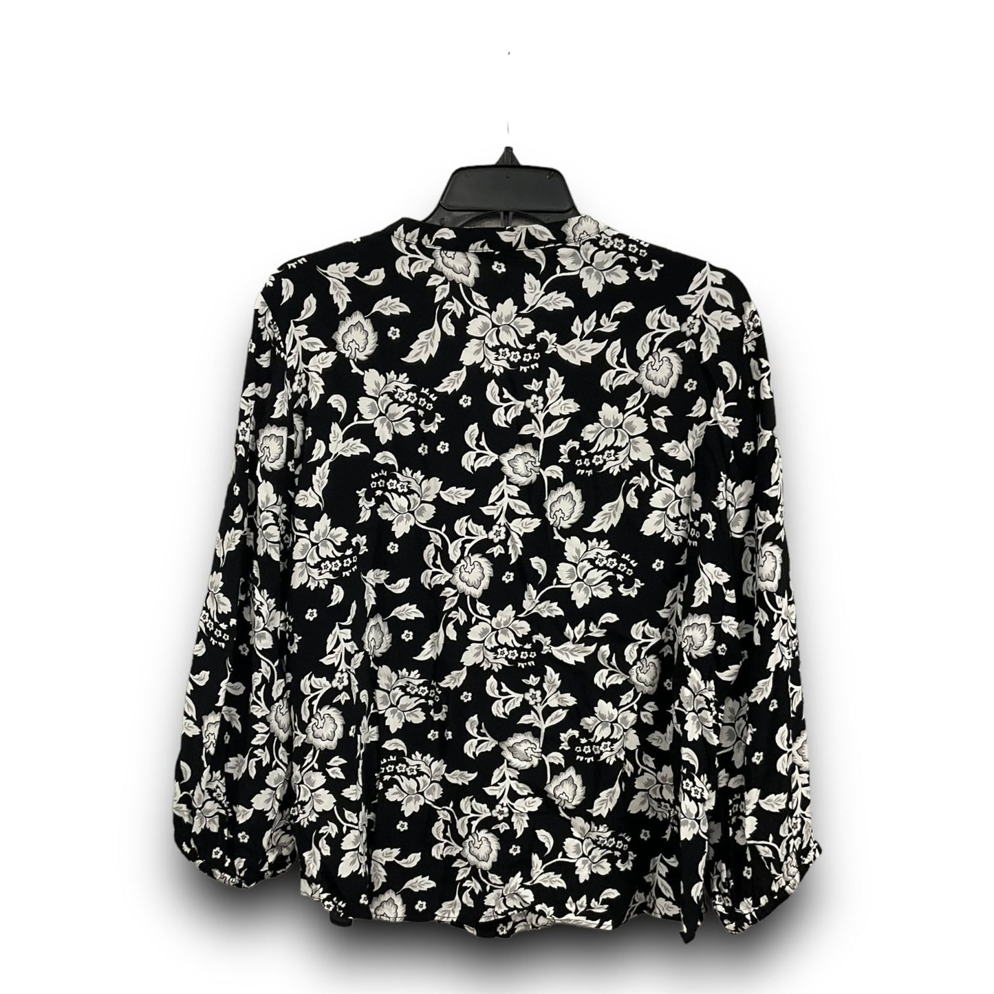 Floral Print Blouse Long Sleeve White House Black Market, Size Xl