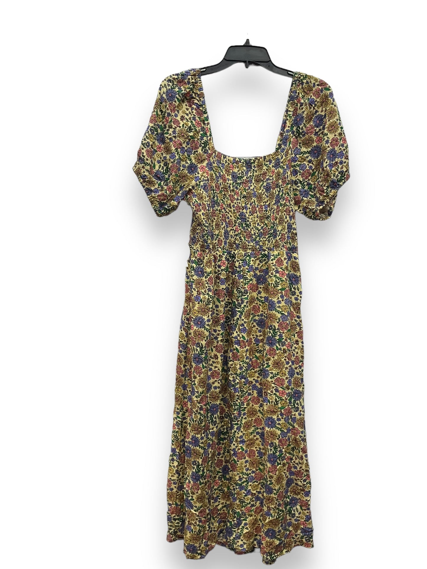 Floral Print Dress Casual Maxi Dip, Size M