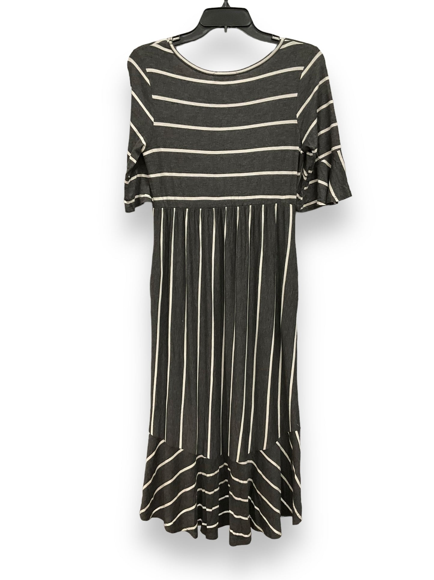 Striped Pattern Dress Casual Midi Clothes Mentor, Size M