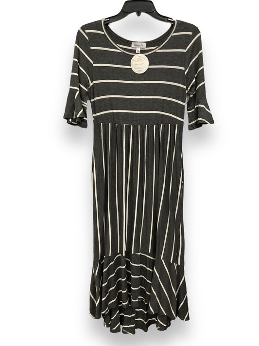 Striped Pattern Dress Casual Midi Clothes Mentor, Size M