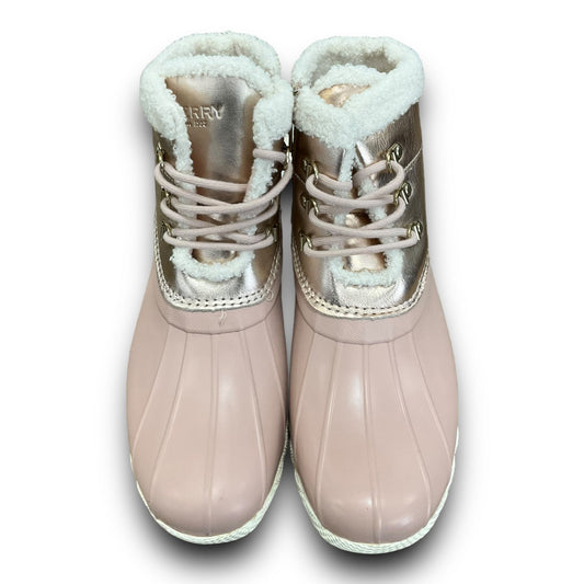 Rose Gold Boots Snow Sperry, Size 9.5
