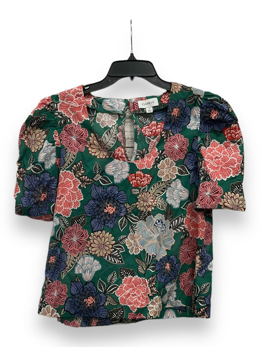 Floral Print Top Short Sleeve Evereve, Size S