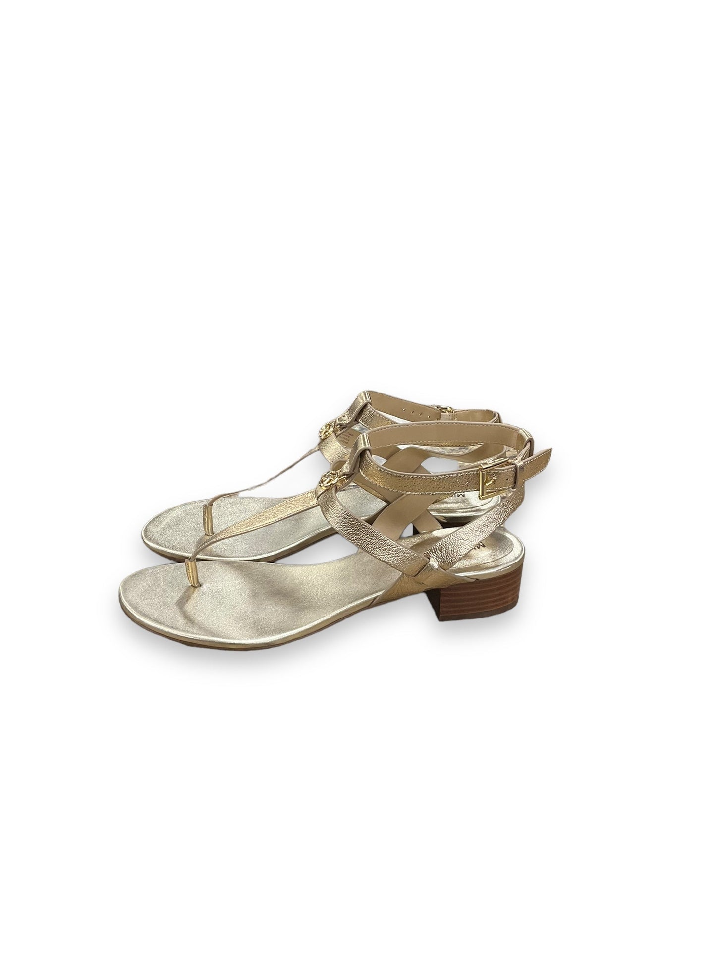 Gold Sandals Flats Michael By Michael Kors, Size 10