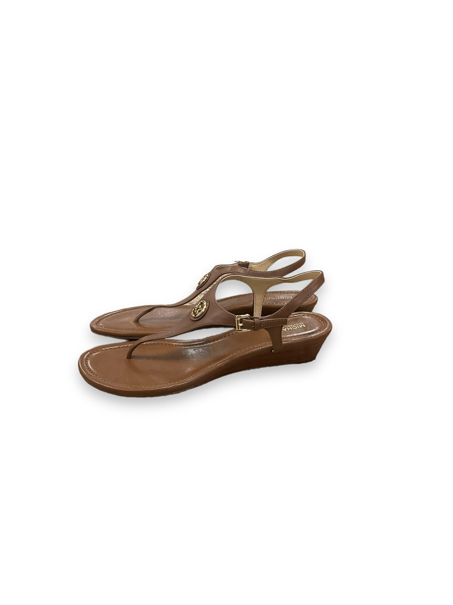 Brown Sandals Flats Michael By Michael Kors, Size 10