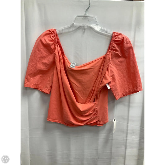 Top Short Sleeve By Anthropologie In Peach, Size: S