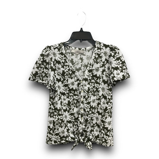 Top Short Sleeve By Loft In Floral Print, Size: Xs