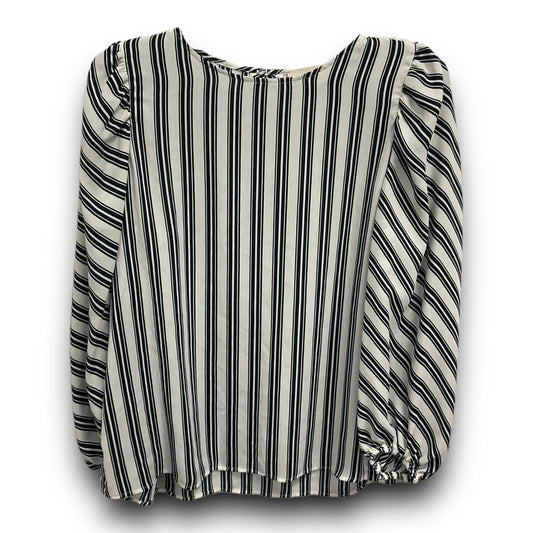 Blouse Long Sleeve By Loft In Striped Pattern, Size: M