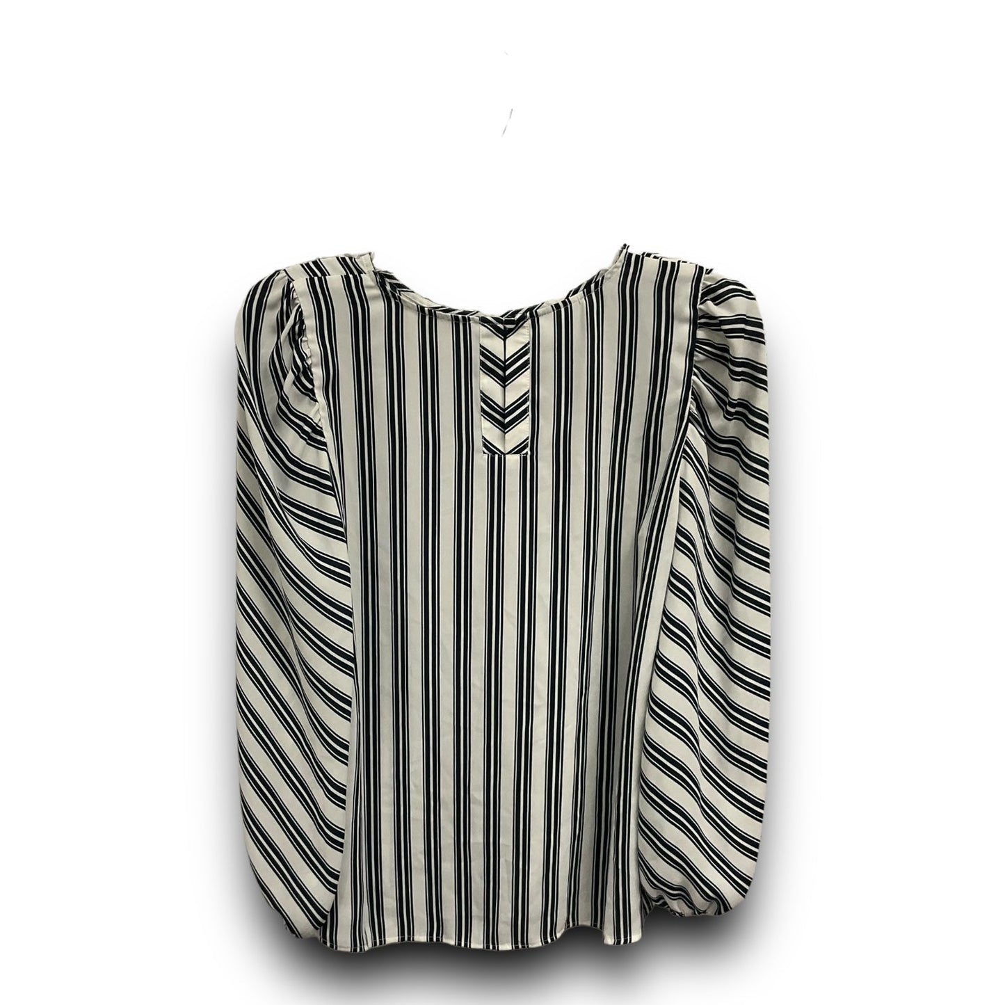 Blouse Long Sleeve By Loft In Striped Pattern, Size: M